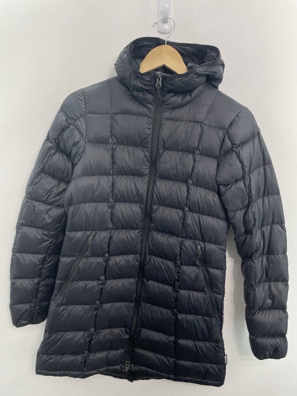 REI Co-op Puffer 650 Down Jacket Parka Pocket Hooded Lightweight Black Womens XS